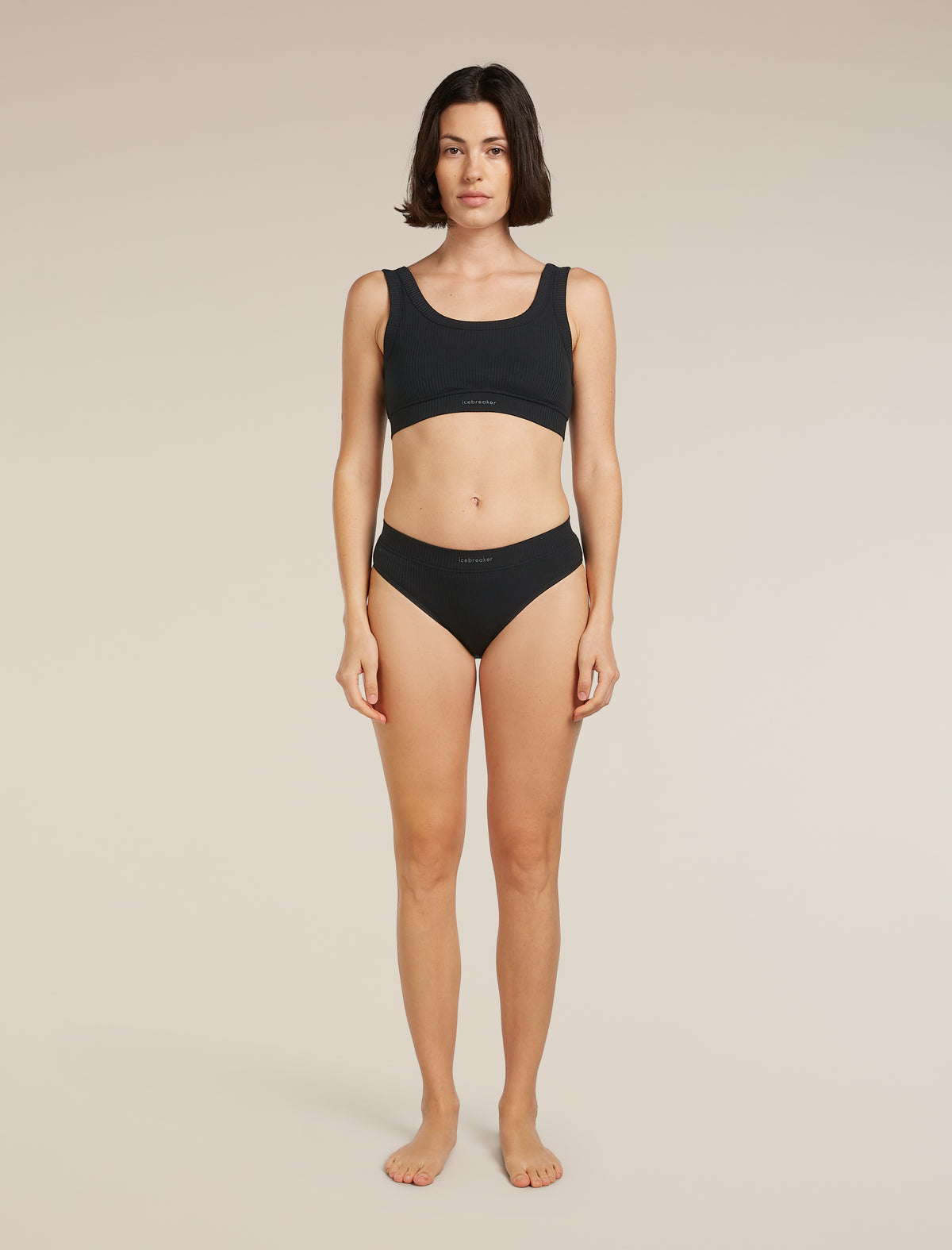 Women’s Merino Blend Rib Lotus Hipster Black - 3