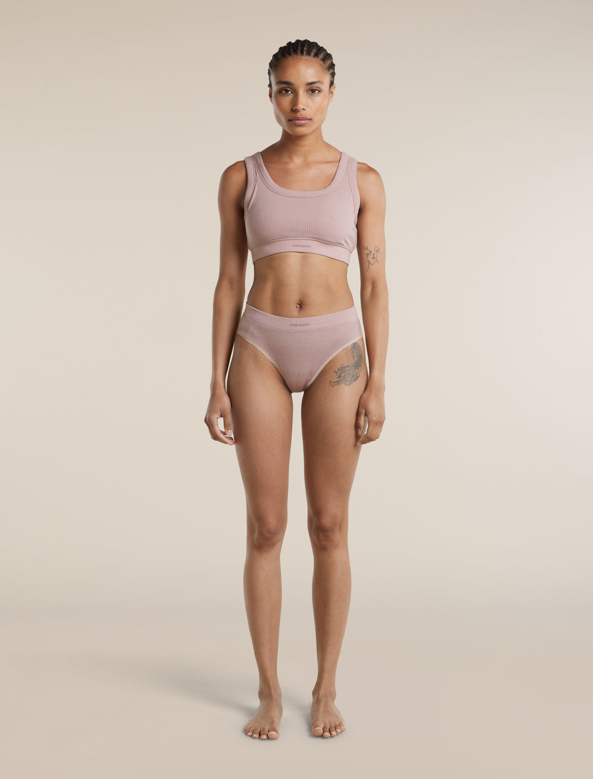 Women's Merino Blend Rib Lotus Hipster Pink Quartz - 3