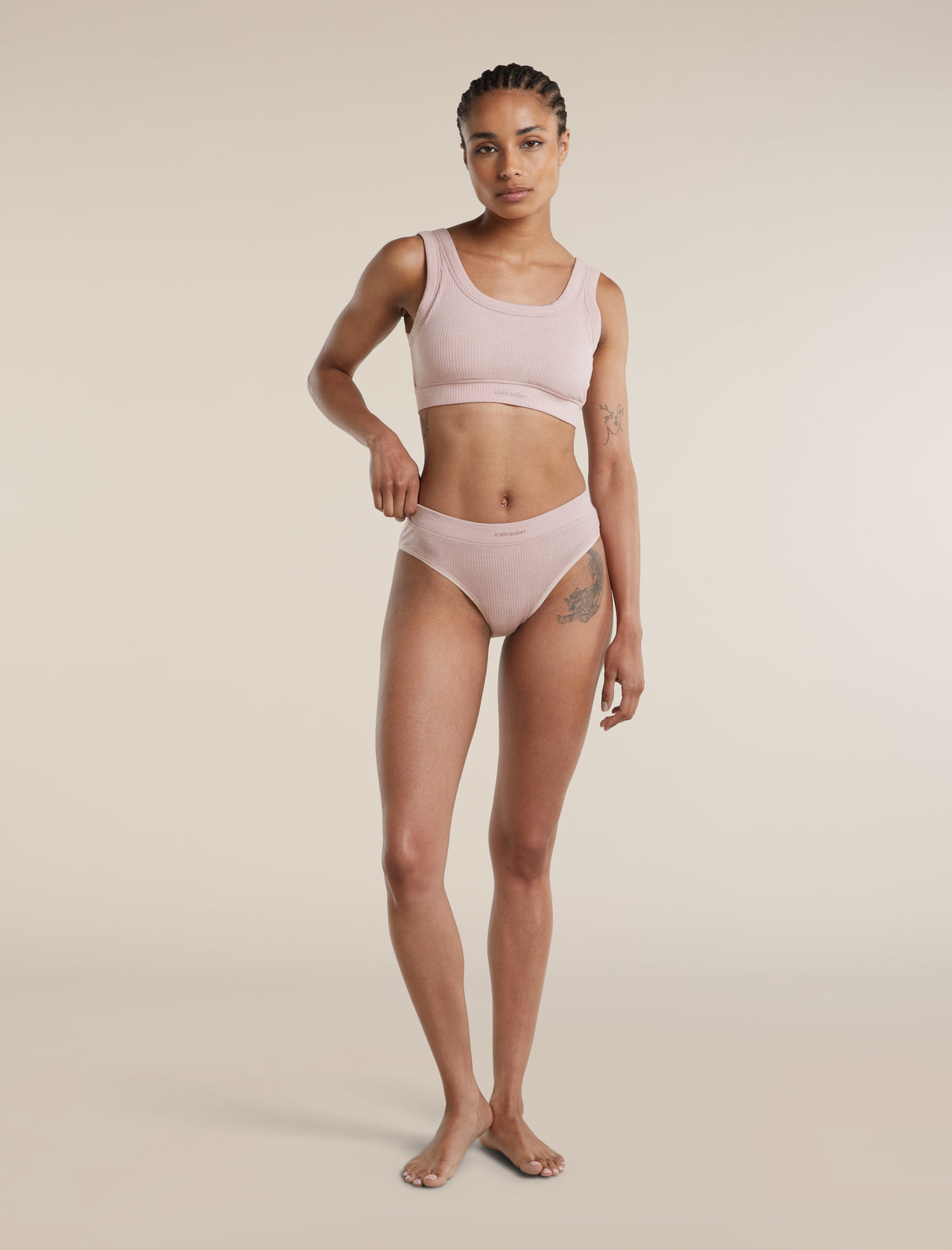 Women's Merino Blend Rib Lotus Hipster Pink Quartz - 6