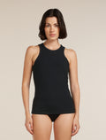 Women’s Merino Blend Rib Lotus Tank Black - 1