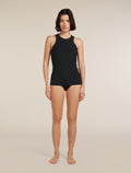 Women’s Merino Blend Rib Lotus Tank Black - 3