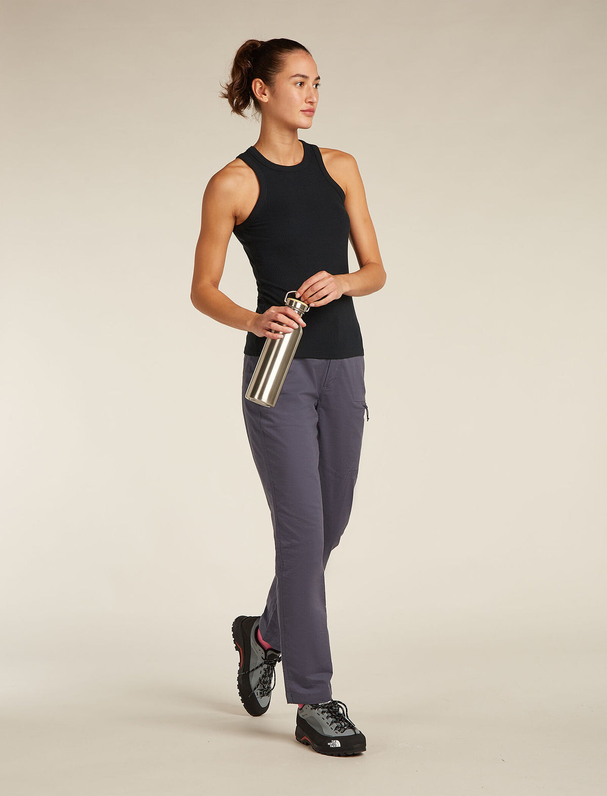Women’s Merino Blend Rib Lotus Tank Black - 4