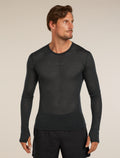 Men’s Merino Blend 75 Cool-Lite™ Featherlight™ Long Sleeve Crew Thermal Top Black - 1