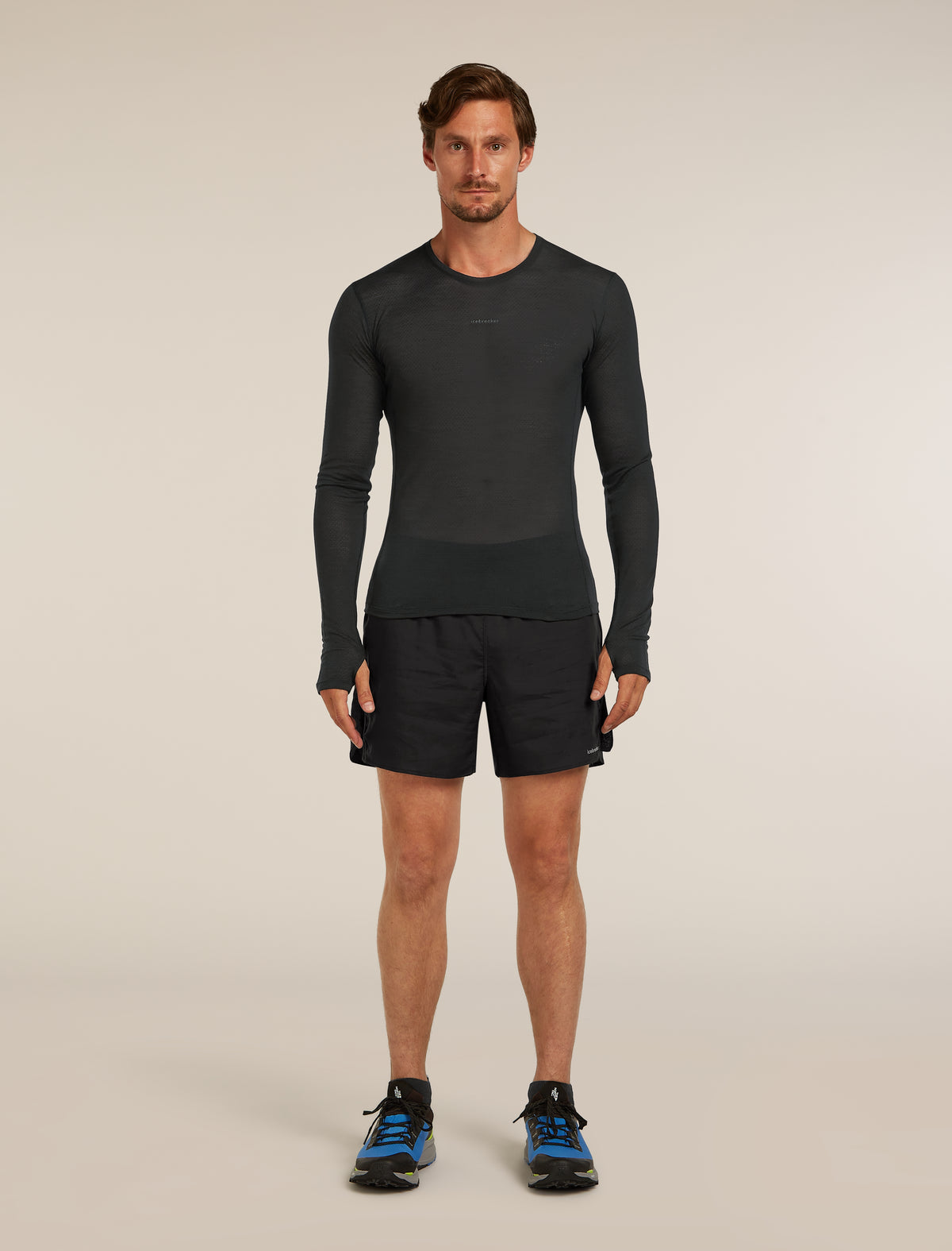 Men’s Merino Blend 75 Cool-Lite™ Featherlight™ Long Sleeve Crew Thermal Top Black - 3