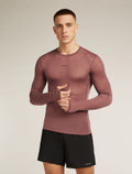 Men’s Merino Blend 75 Cool-Lite™ Featherlight™ Long Sleeve Crew Thermal Top Carob - 1
