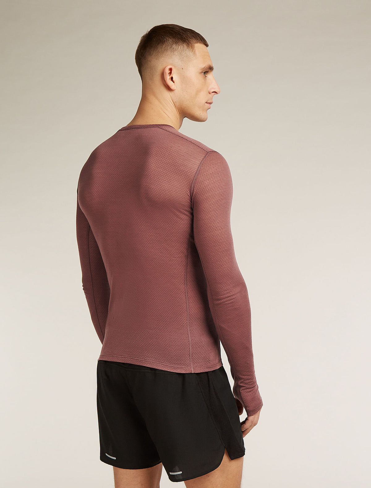 Men’s Merino Blend 75 Cool-Lite™ Featherlight™ Long Sleeve Crew Thermal Top Carob - 2