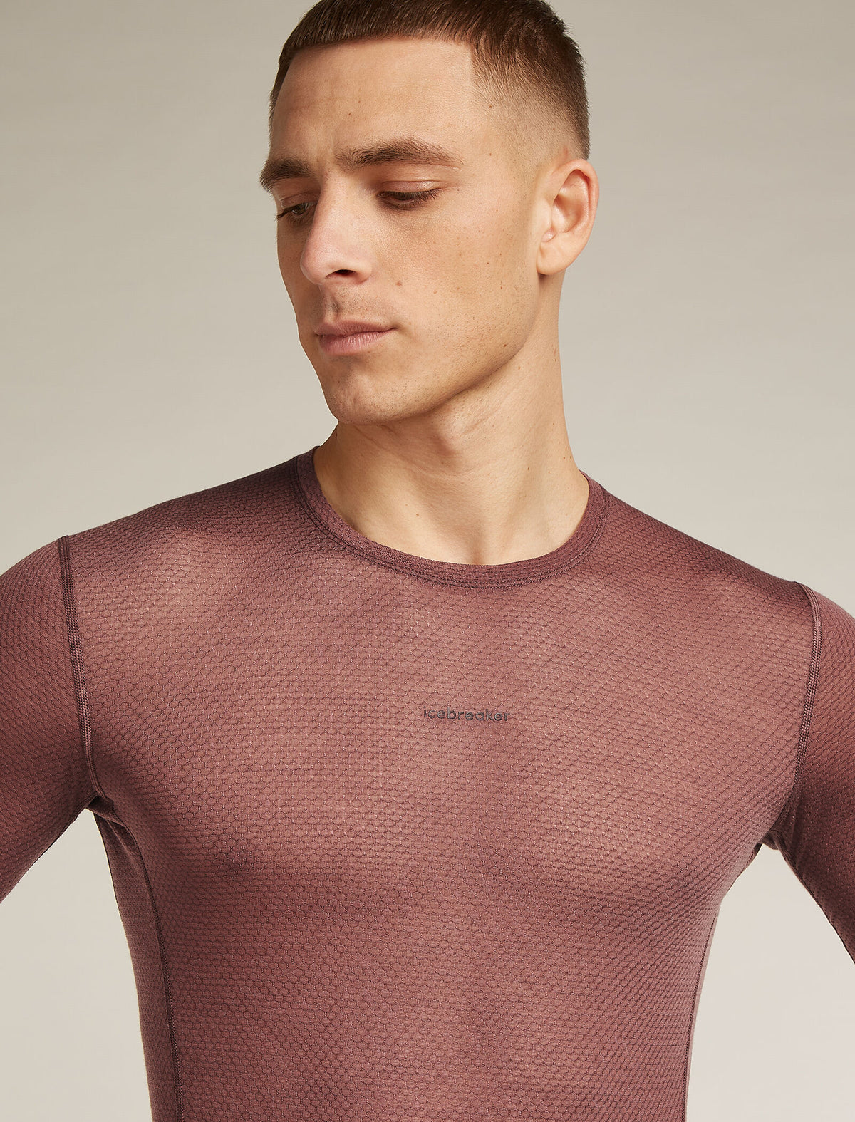 Men’s Merino Blend 75 Cool-Lite™ Featherlight™ Long Sleeve Crew Thermal Top Carob - 5