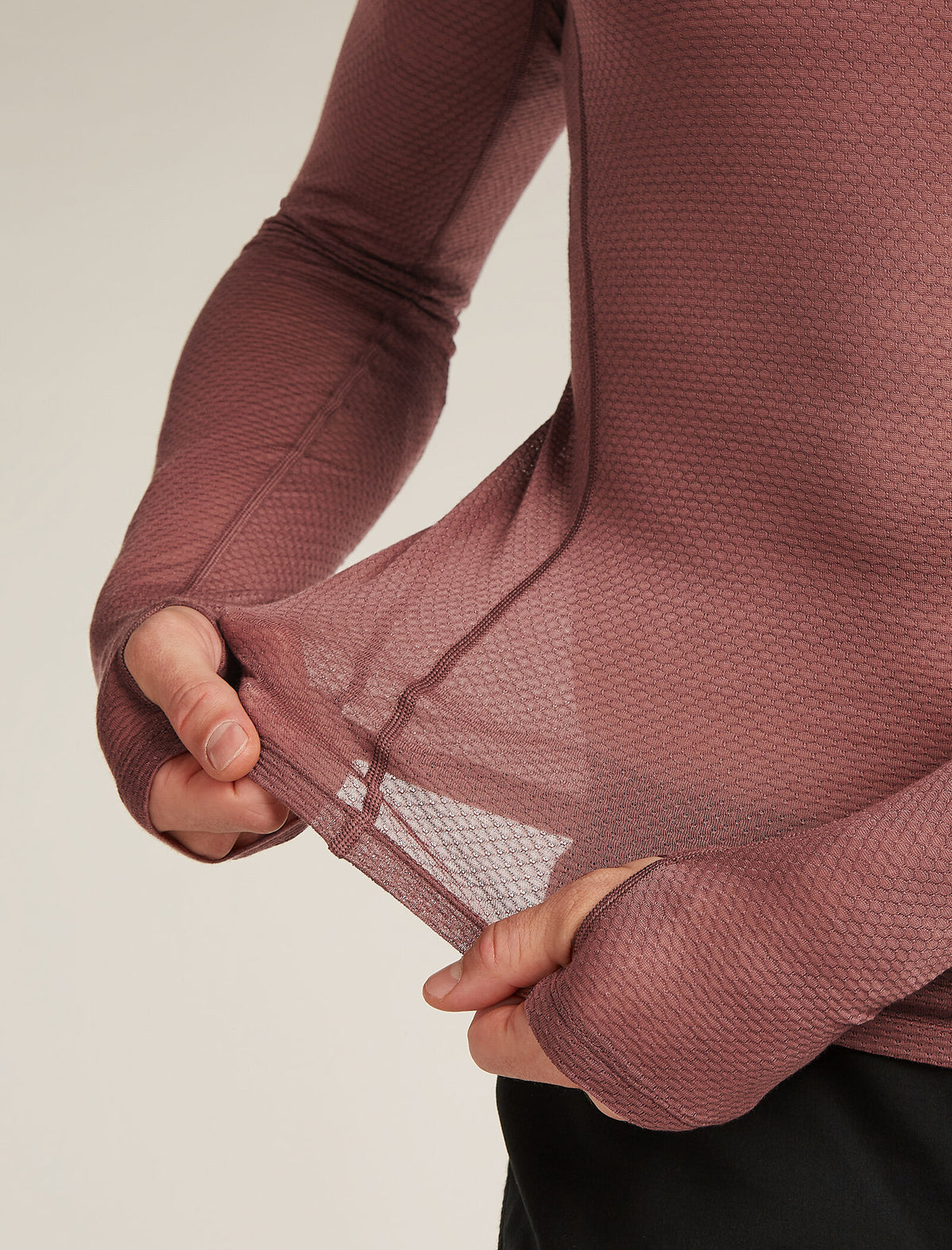 Men’s Merino Blend 75 Cool-Lite™ Featherlight™ Long Sleeve Crew Thermal Top Carob - 6