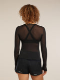 Women’s Merino Blend 75 Cool-Lite™ Featherlight™ Long Sleeve Crew Thermal Top Black - 3
