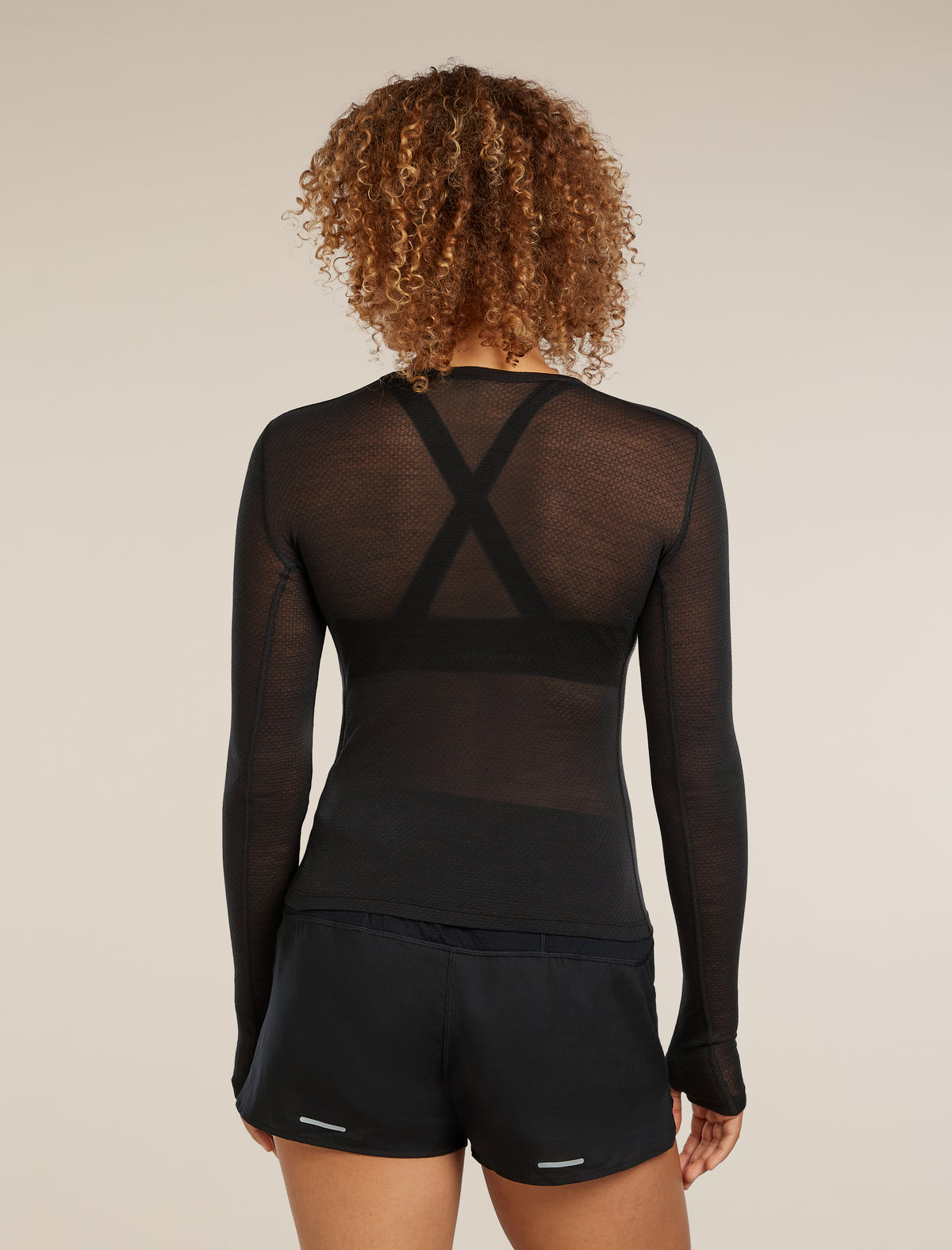 Women’s Merino Blend 75 Cool-Lite™ Featherlight™ Long Sleeve Crew Thermal Top Black - 2