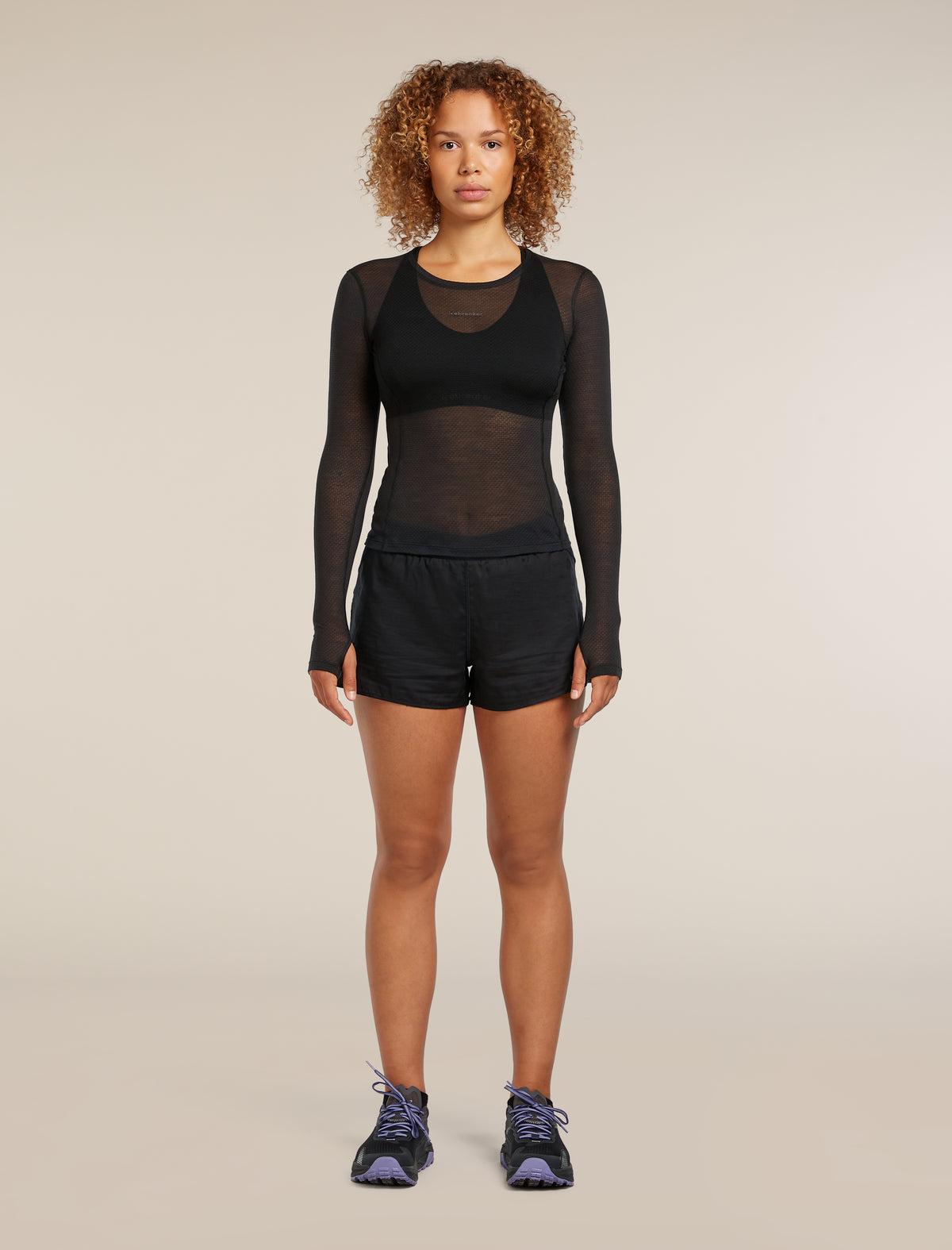 Women’s Merino Blend 75 Cool-Lite™ Featherlight™ Long Sleeve Crew Thermal Top Black - 3