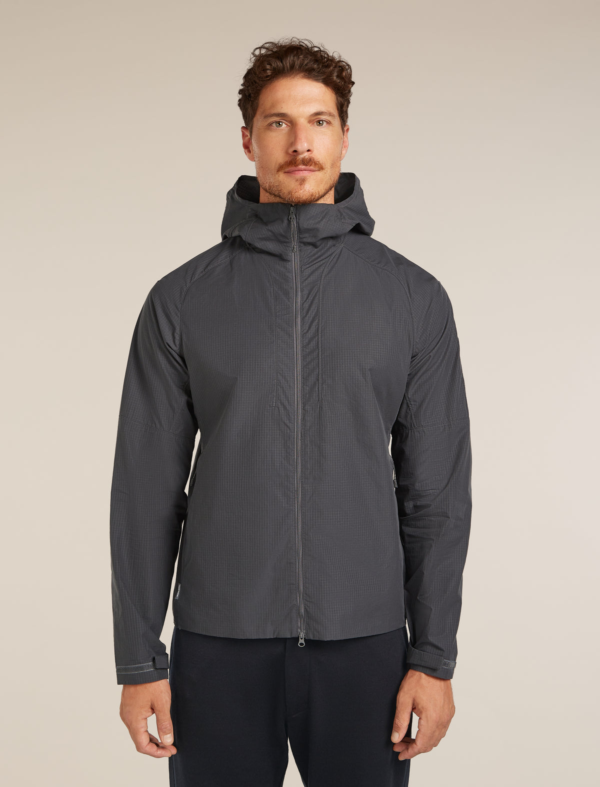 Men’s Shell+™ Cotton Elevation Windbreaker Jacket Obsidian - 1