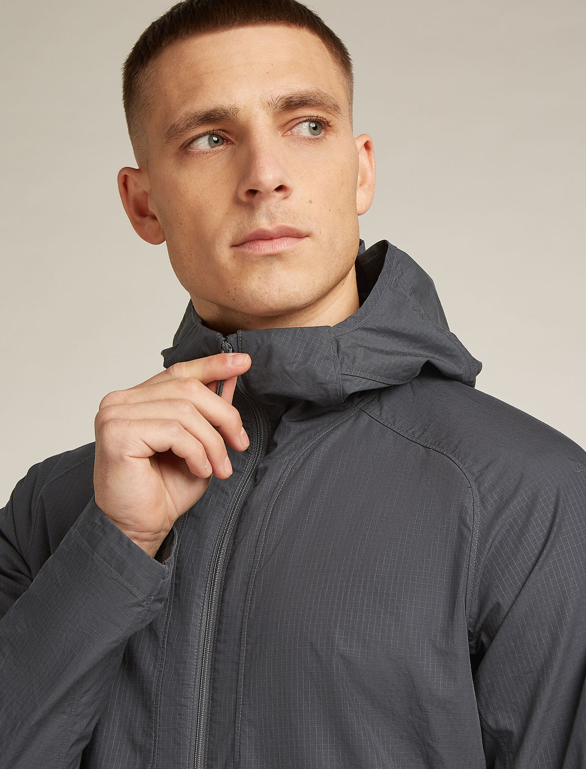 Men’s Shell+™ Cotton Elevation Windbreaker Jacket Obsidian - 7