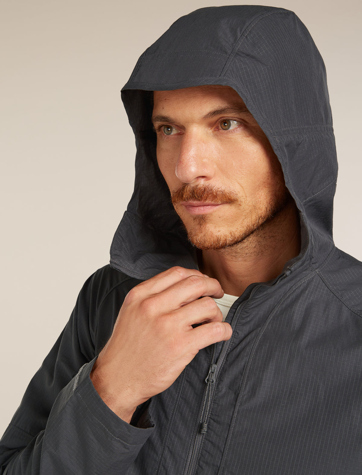 Men’s Shell+™ Cotton Elevation Windbreaker Jacket Obsidian - 8