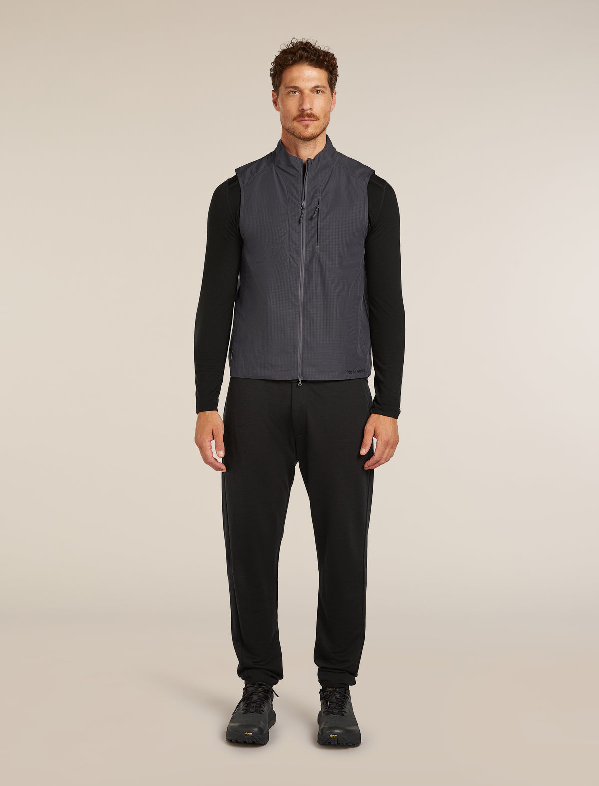 Men’s Shell+™ Cotton Elevation Windbreaker Vest Obsidian - 1