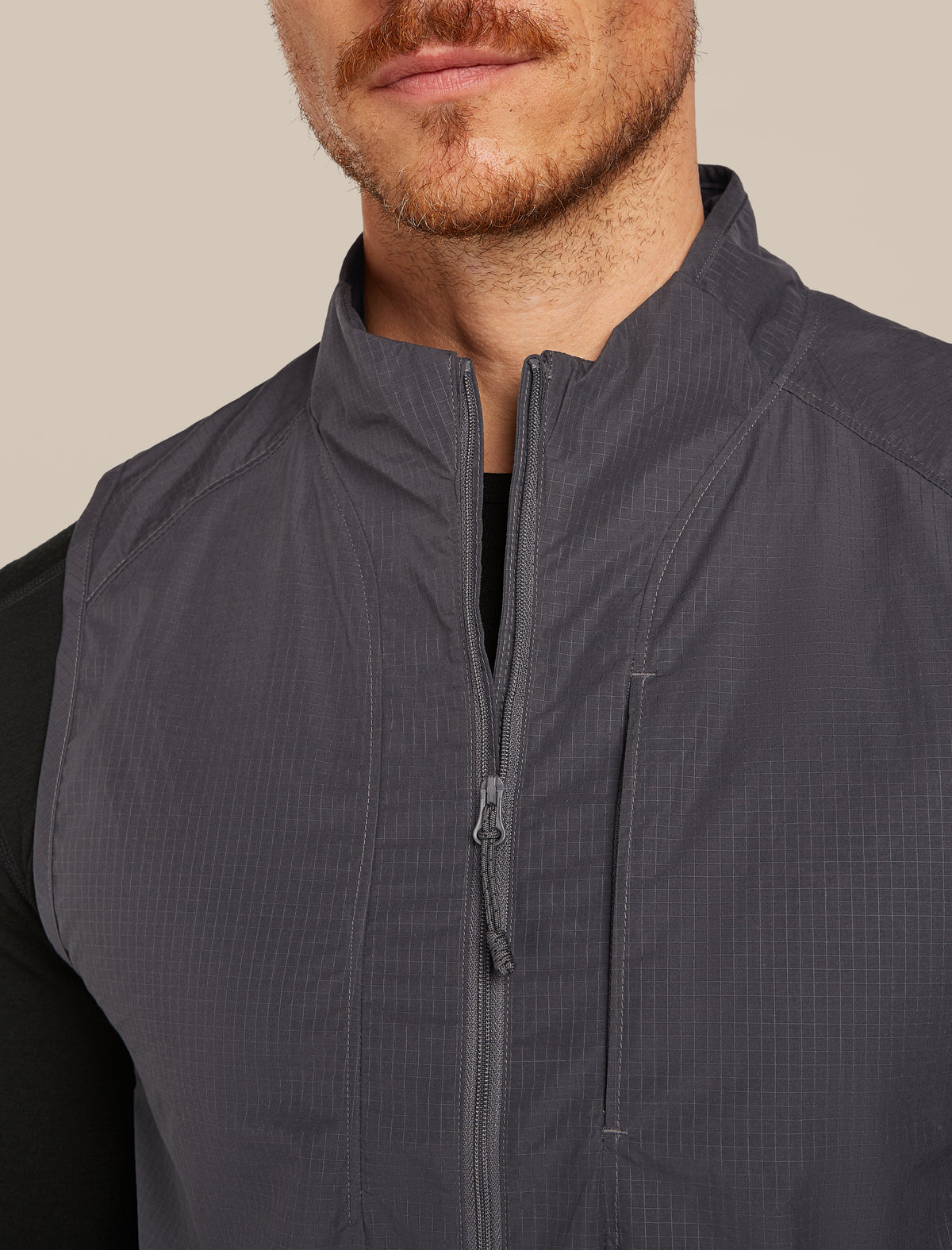 Men’s Shell+™ Cotton Elevation Windbreaker Vest Obsidian - 5