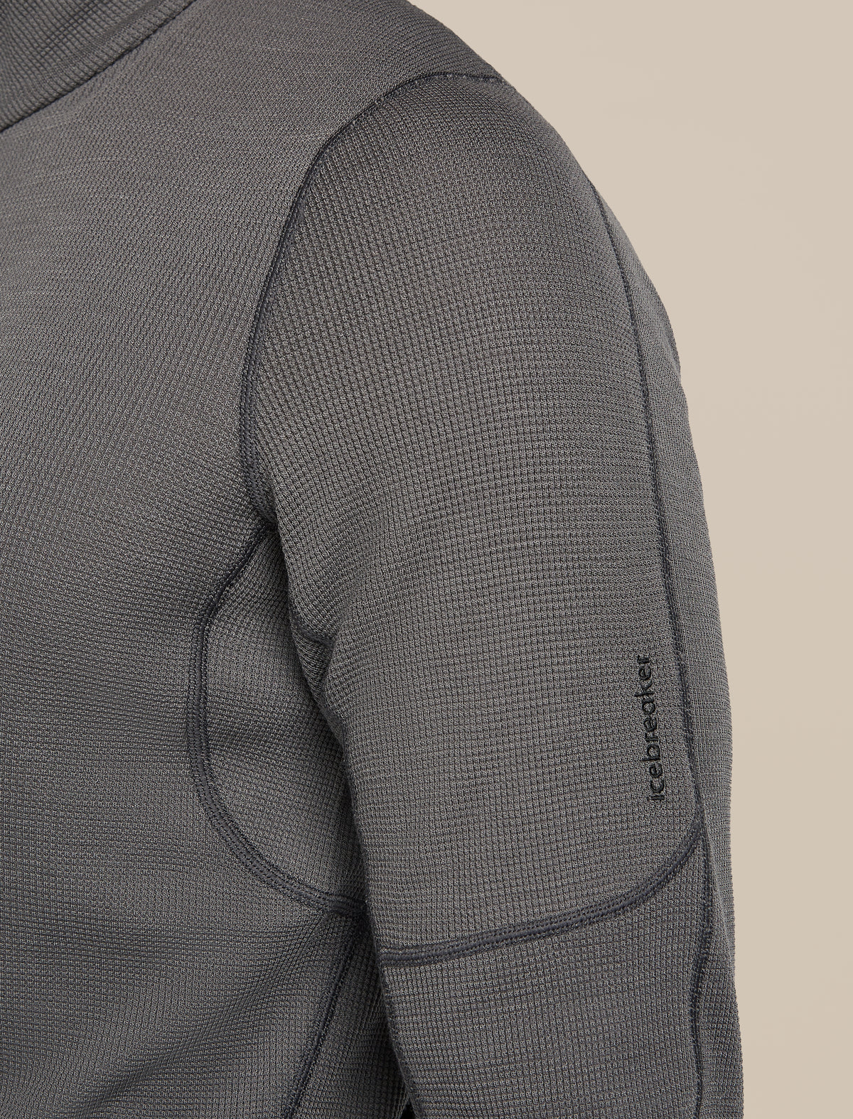 Men’s Merino 260 Waffle Knit Wander Long Sleeve Half Zip Obsidian - 6