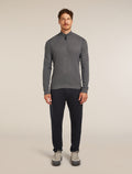 Men’s Merino 260 Waffle Knit Wander Long Sleeve Half Zip Obsidian - 3