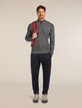 Men’s Merino 260 Waffle Knit Wander Long Sleeve Half Zip Obsidian - 4