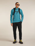 Men’s Merino 260 Waffle Knit Wander Long Sleeve Half Zip Topaz - 4
