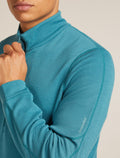 Men’s Merino 260 Waffle Knit Wander Long Sleeve Half Zip Topaz - 5