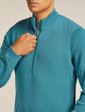 Men’s Merino 260 Waffle Knit Wander Long Sleeve Half Zip Topaz - 6