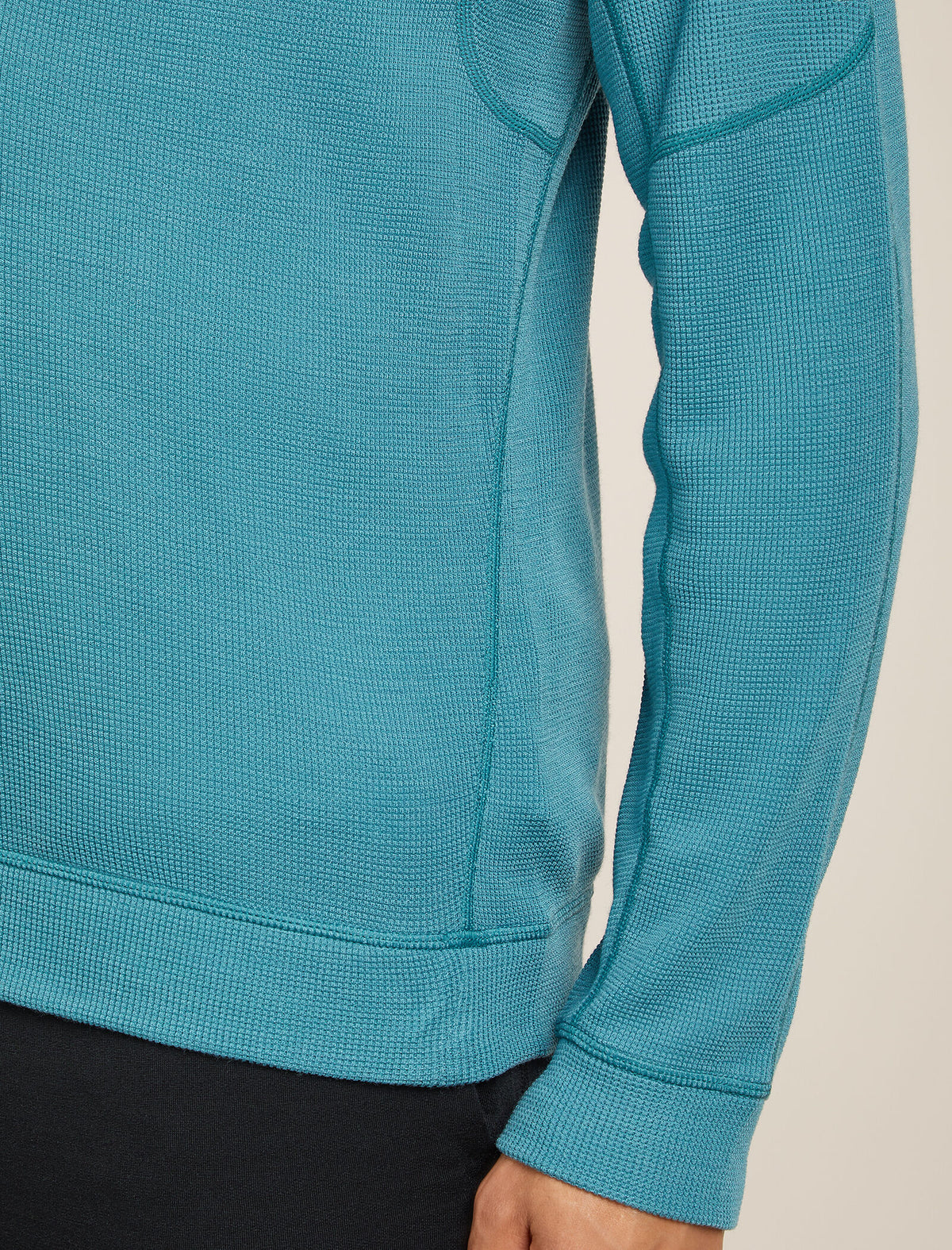 Men’s Merino 260 Waffle Knit Wander Long Sleeve Half Zip Topaz - 7