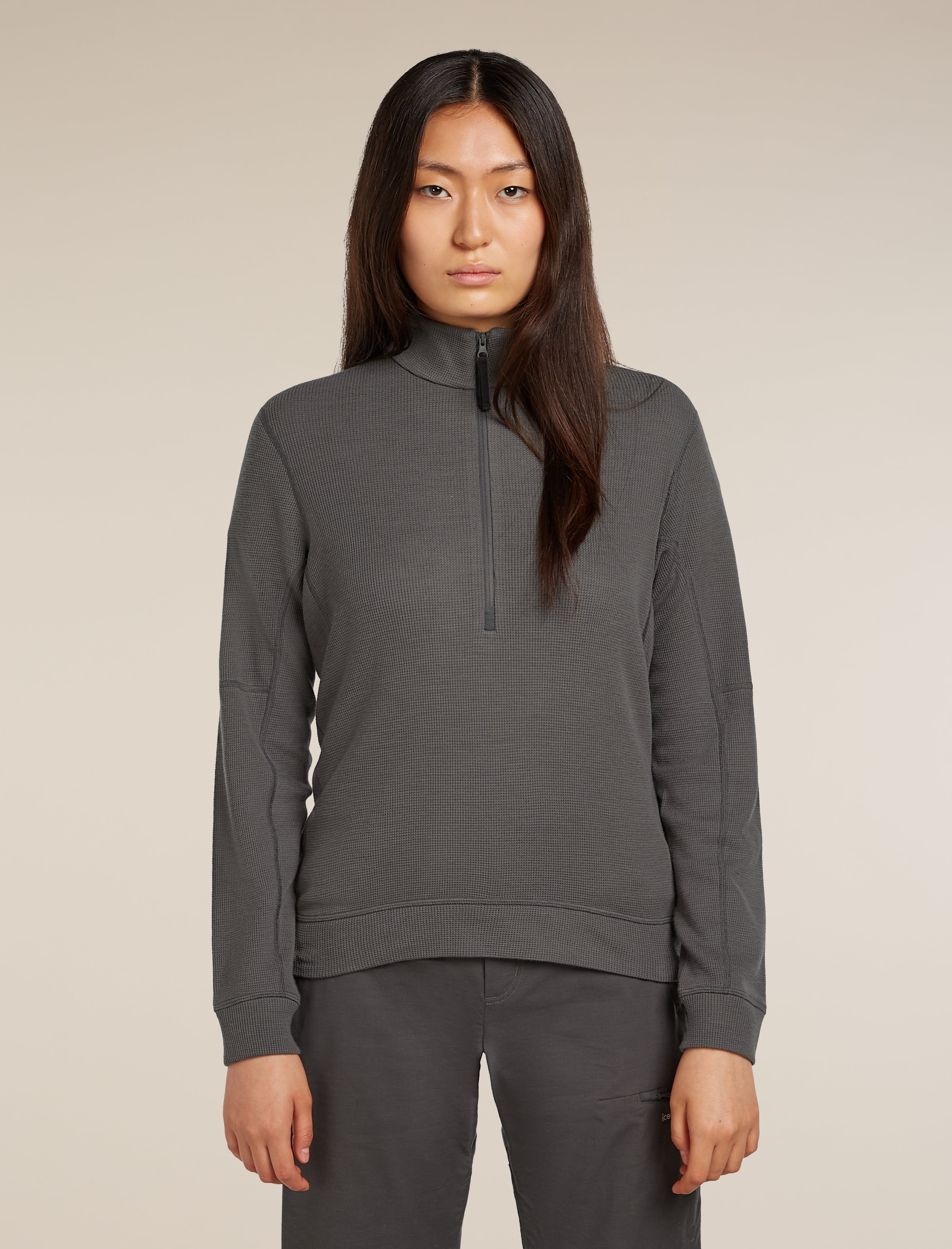 Women's Merino 260 Waffle Knit Wander Long Sleeve Half Zip Top