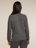 Women’s Merino 260 Waffle Knit Wander Long Sleeve Half Zip Top Obsidian - 2