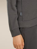 Women’s Merino 260 Waffle Knit Wander Long Sleeve Half Zip Top Obsidian - 6