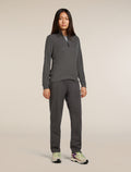 Women’s Merino 260 Waffle Knit Wander Long Sleeve Half Zip Top Obsidian - 3