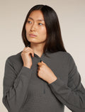 Women’s Merino 260 Waffle Knit Wander Long Sleeve Half Zip Top Obsidian - 9