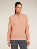 Women’s Merino 260 Waffle Knit Wander Long Sleeve Half Zip Top Desert sand - 1
