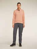 Women’s Merino 260 Waffle Knit Wander Long Sleeve Half Zip Top Desert sand - 4