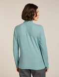 Women’s Merino 260 Waffle Knit Wander Long Sleeve Half Zip Top Hydro - 2