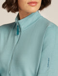 Women’s Merino 260 Waffle Knit Wander Long Sleeve Half Zip Top Hydro - 5