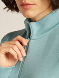 Women’s Merino 260 Waffle Knit Wander Long Sleeve Half Zip Top Hydro - 6