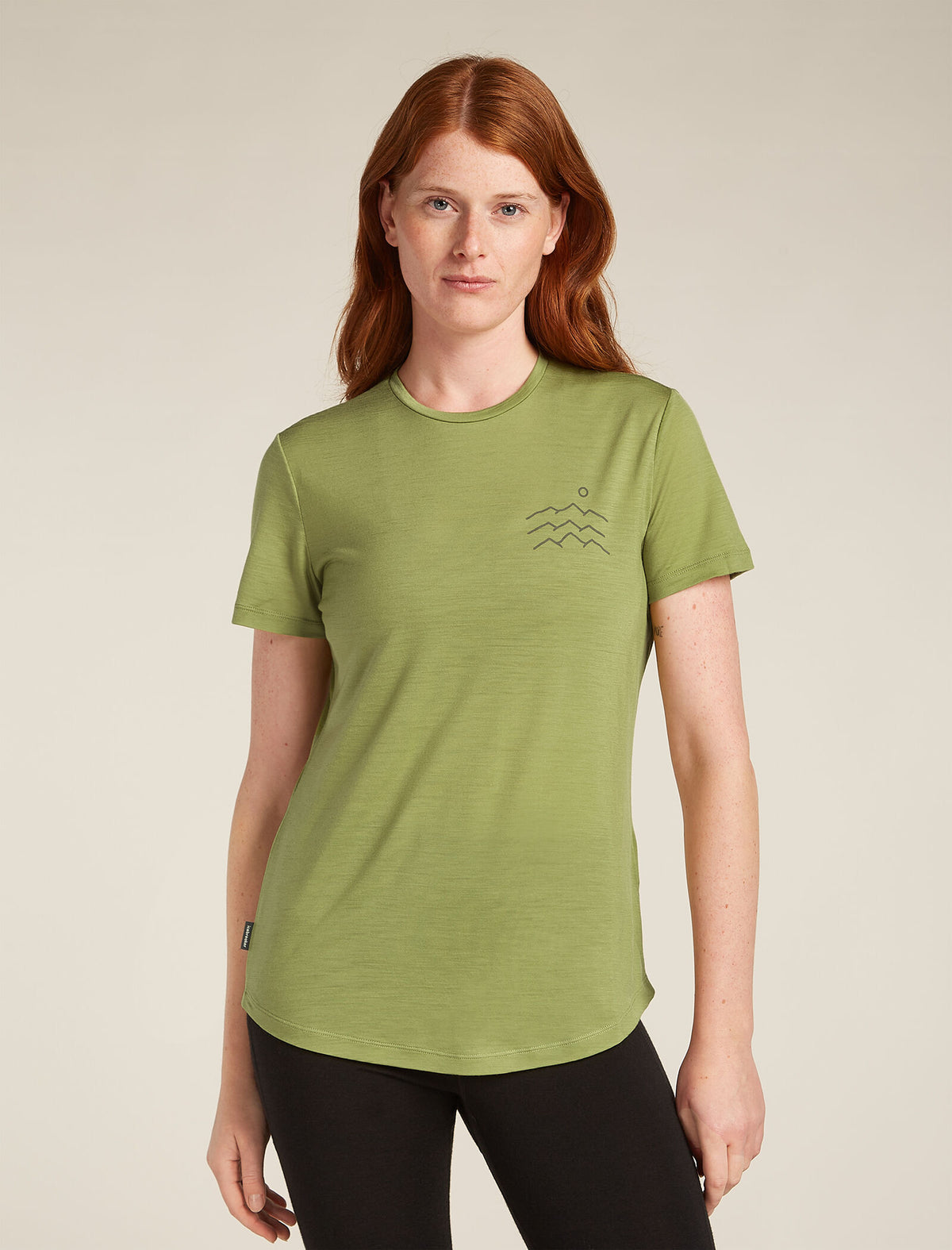 Women’s Merino Blend 125 Cool-Lite™ Sphere Short Sleeve T-Shirt Across the Peaks Olive - 1