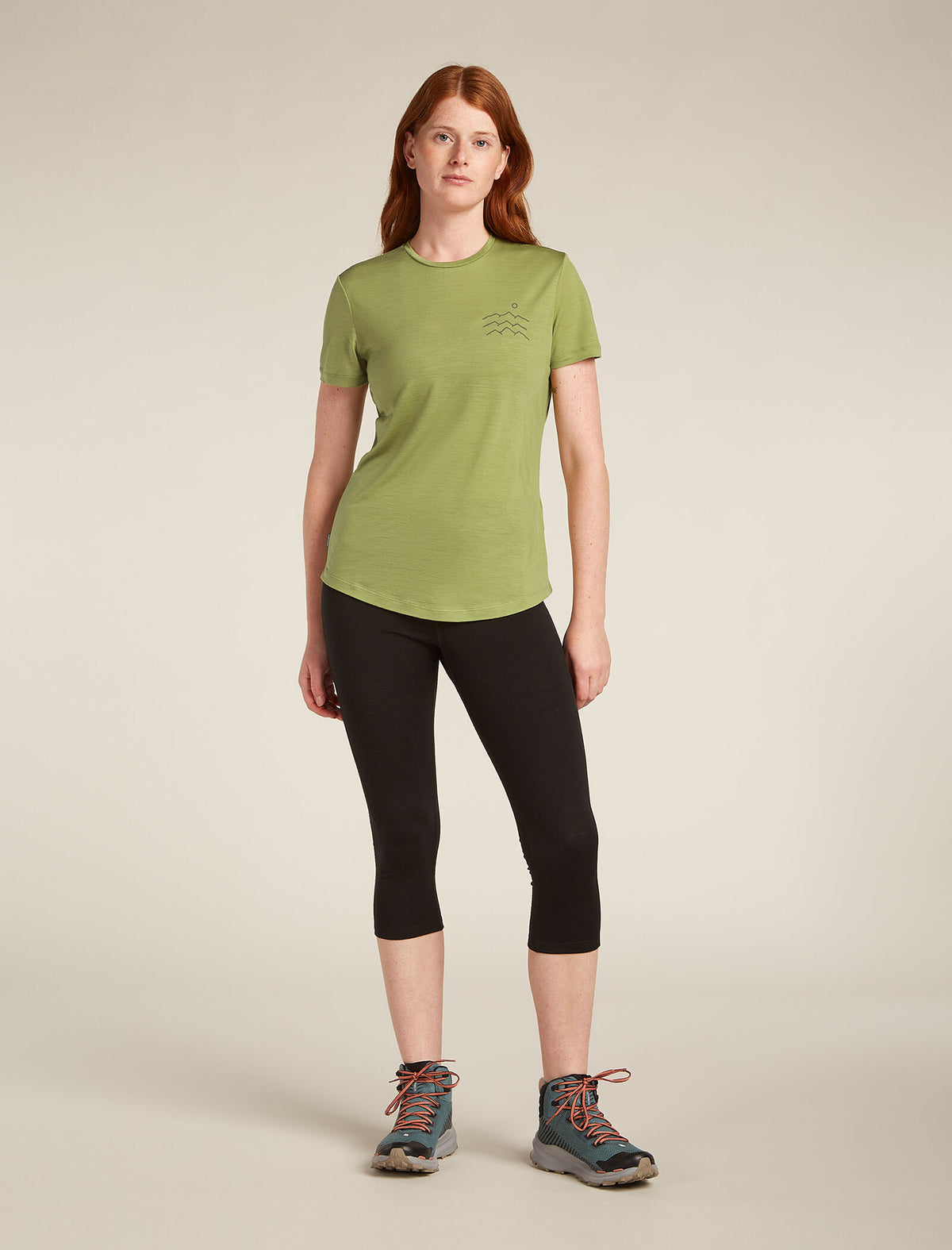 Women’s Merino Blend 125 Cool-Lite™ Sphere Short Sleeve T-Shirt Across the Peaks Olive - 3