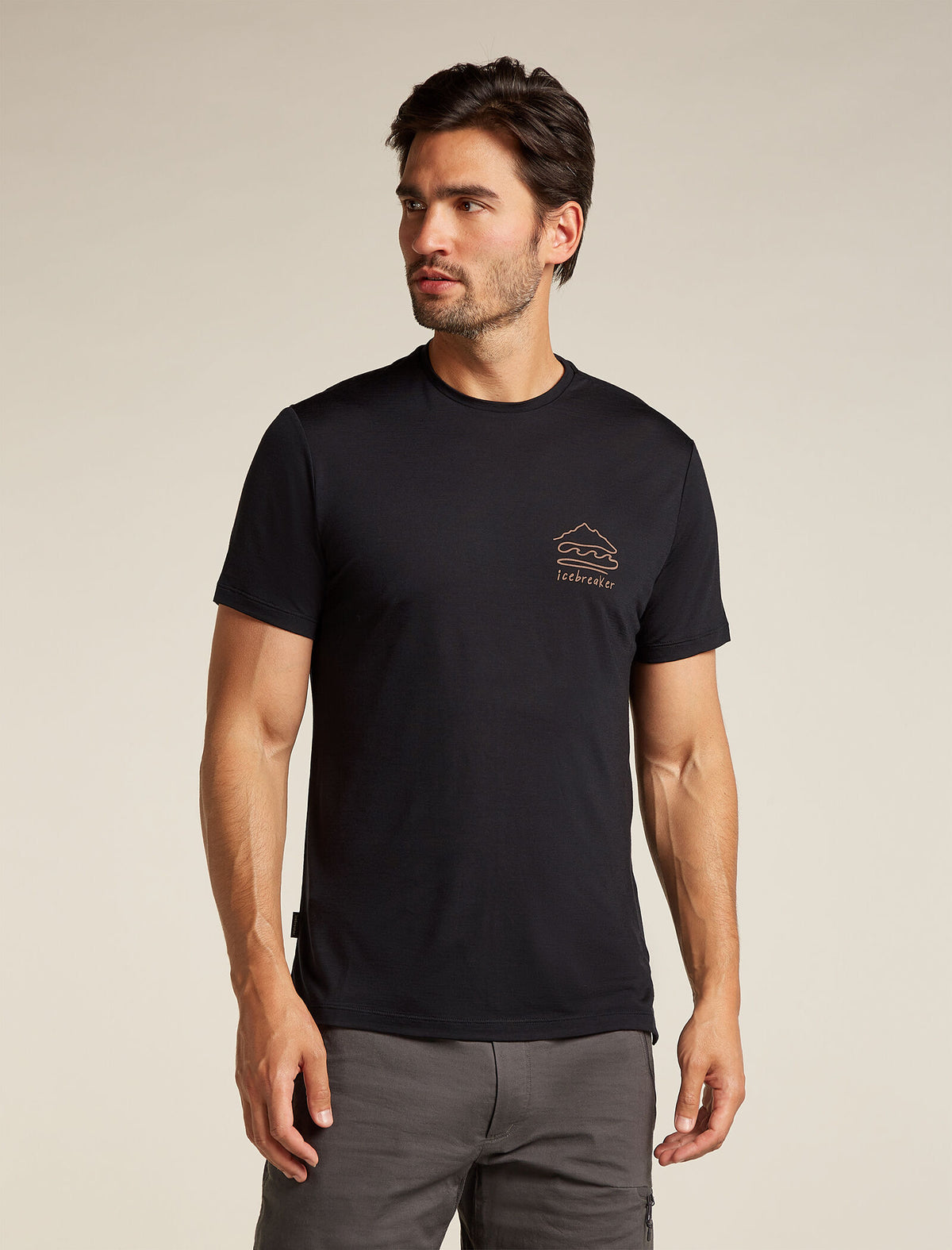 Men’s Merino Blend 125 Cool-Lite™ Sphere Short Sleeve T-Shirt Explore More Black - 1
