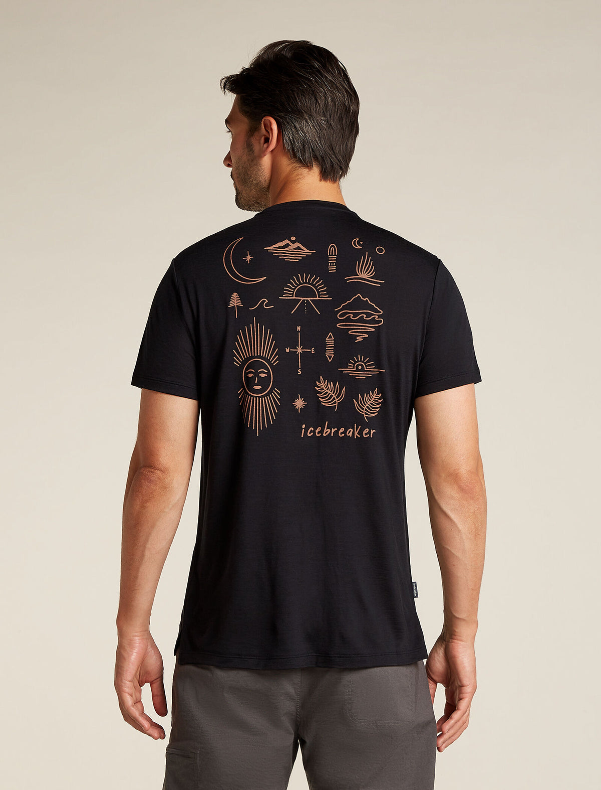 Men’s Merino Blend 125 Cool-Lite™ Sphere Short Sleeve T-Shirt Explore More Black - 2