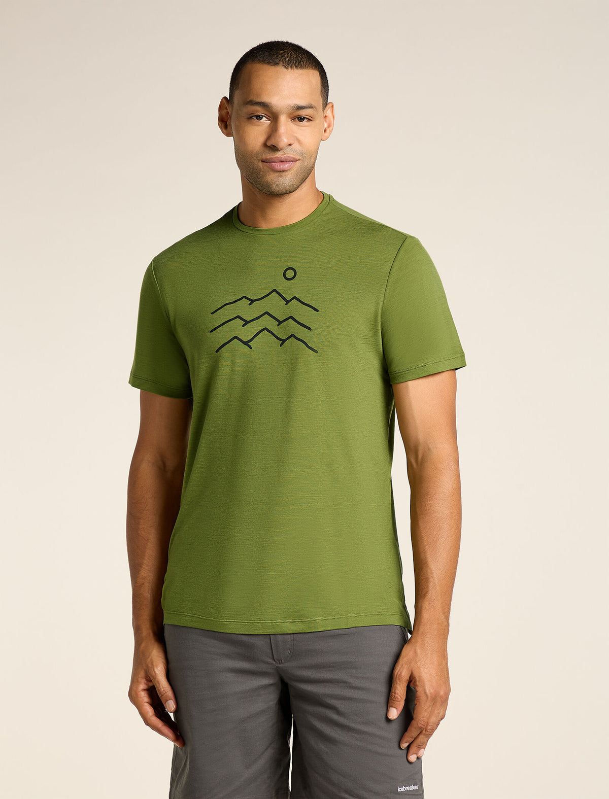 Men’s Merino Blend 125 Cool-Lite™ Sphere Short Sleeve T-Shirt Across the Peaks Sphagnum - 1