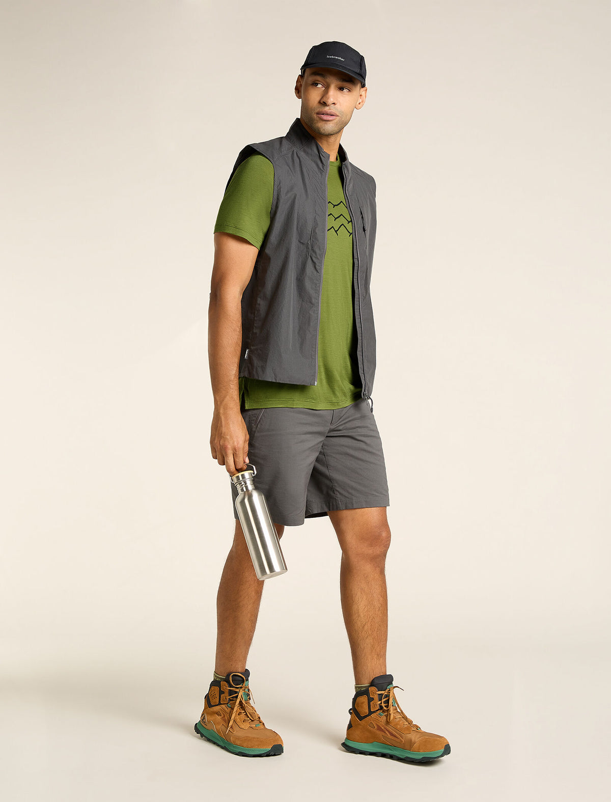 Men’s Merino Blend 125 Cool-Lite™ Sphere Short Sleeve T-Shirt Across the Peaks Sphagnum - 4