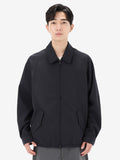 Unisex Merino Cotton Blend Twill Harrington Jacket Black - 2