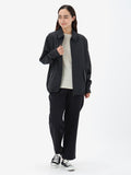 Unisex Merino Cotton Blend Twill Harrington Jacket Black - 3