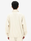 Unisex Merino Cotton Blend Twill Harrington Jacket Chalk - 2