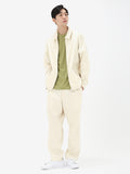 Unisex Merino Cotton Blend Twill Harrington Jacket Chalk - 5