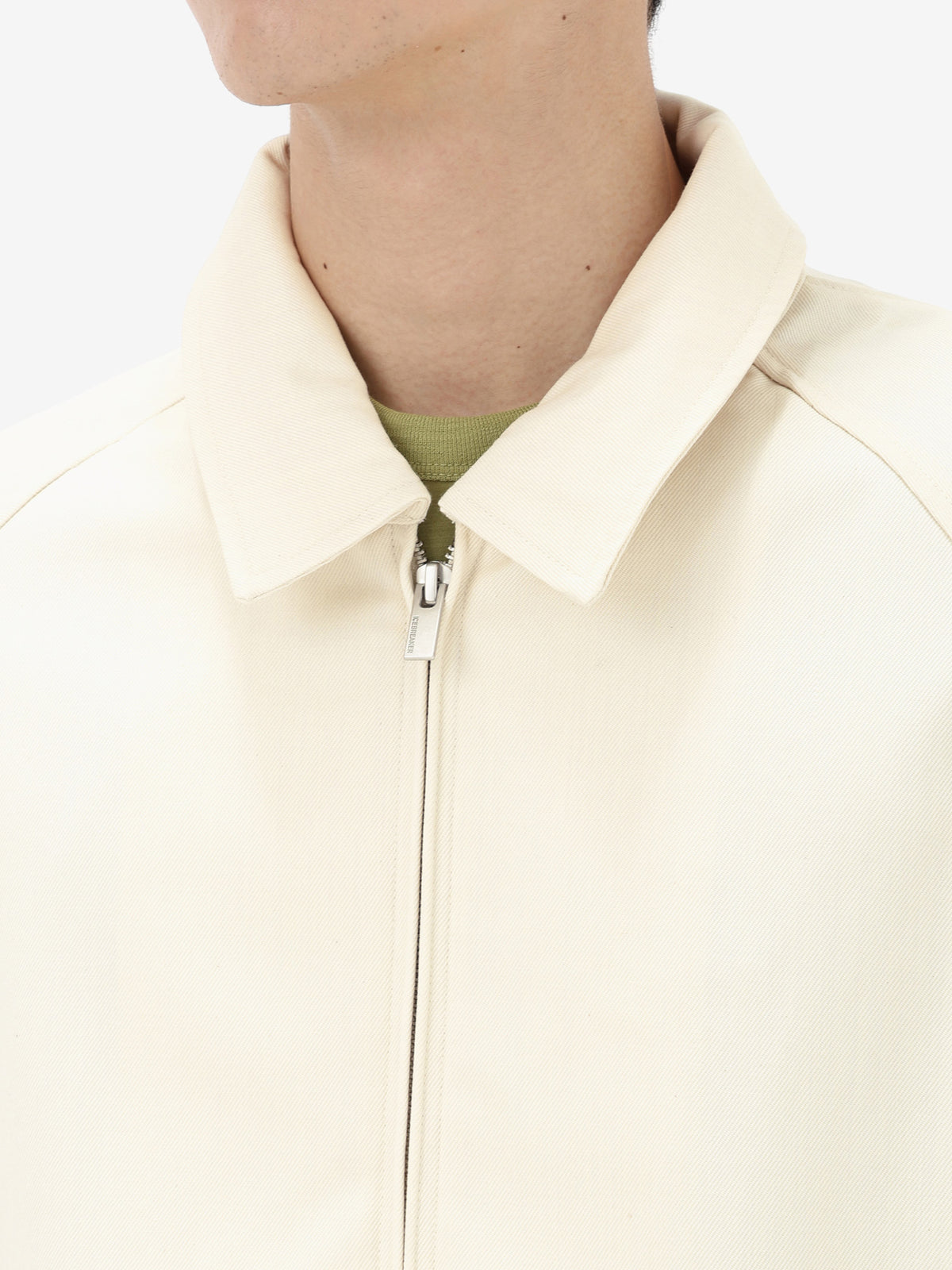Unisex Merino Cotton Blend Twill Harrington Jacket Chalk - 6