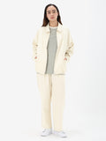 Unisex Merino Cotton Blend Twill Harrington Jacket Chalk - 8