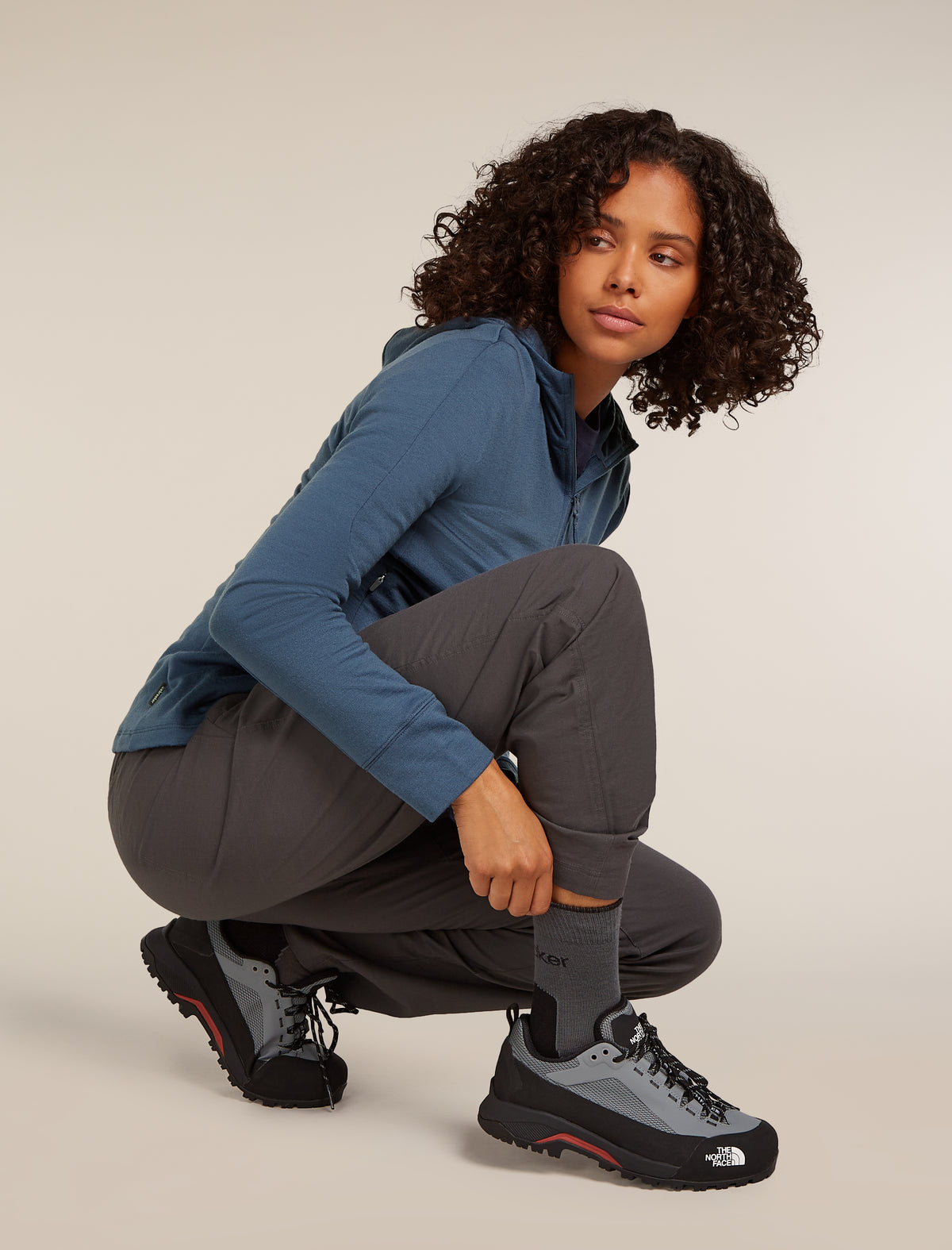Women’s Merino Hike+ Light Crew Socks Obsidian/Black - 3